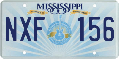 MS license plate NXF156