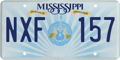 MS license plate NXF157