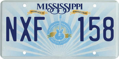MS license plate NXF158