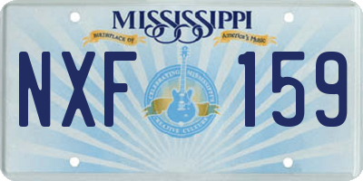 MS license plate NXF159