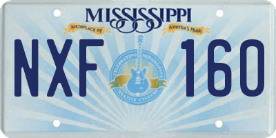 MS license plate NXF160