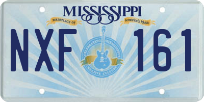 MS license plate NXF161