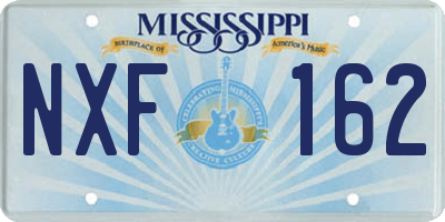 MS license plate NXF162