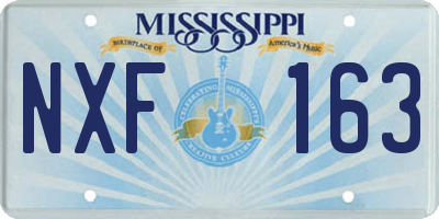 MS license plate NXF163