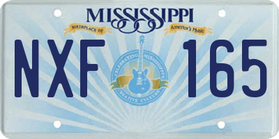 MS license plate NXF165