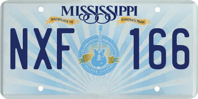 MS license plate NXF166