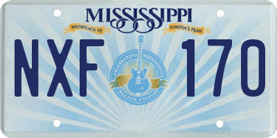MS license plate NXF170