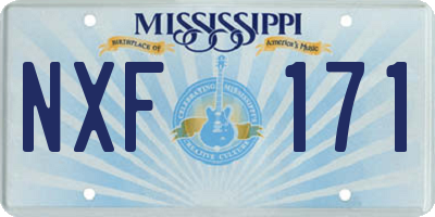 MS license plate NXF171