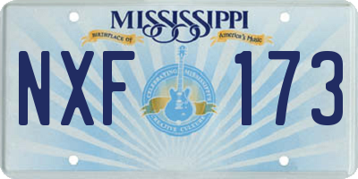 MS license plate NXF173