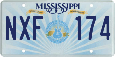 MS license plate NXF174