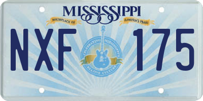 MS license plate NXF175