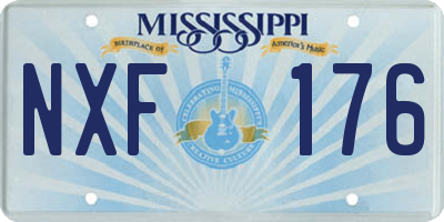 MS license plate NXF176