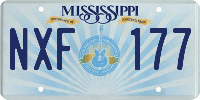 MS license plate NXF177