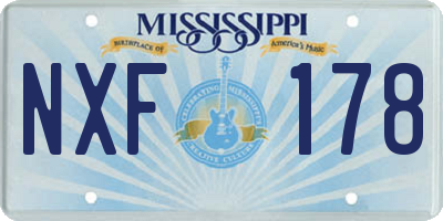 MS license plate NXF178