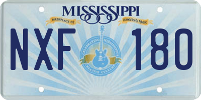 MS license plate NXF180
