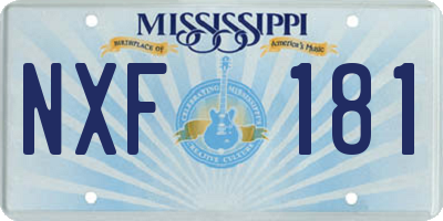 MS license plate NXF181