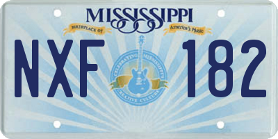 MS license plate NXF182