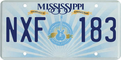 MS license plate NXF183