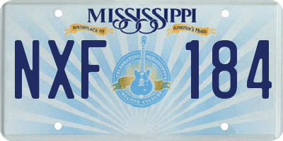 MS license plate NXF184