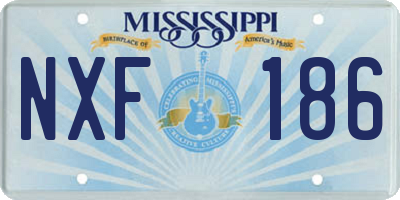 MS license plate NXF186