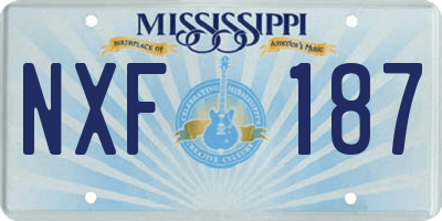 MS license plate NXF187