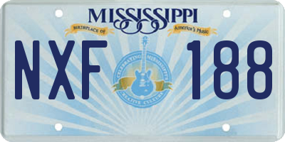 MS license plate NXF188