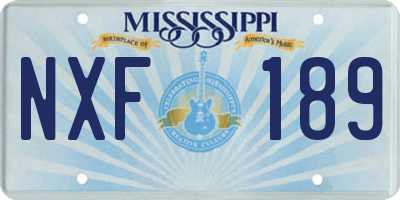 MS license plate NXF189