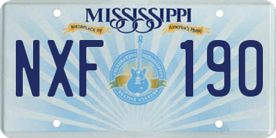MS license plate NXF190
