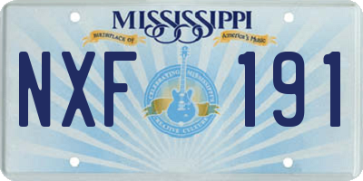 MS license plate NXF191