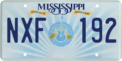 MS license plate NXF192