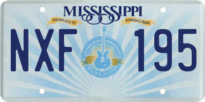 MS license plate NXF195