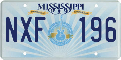 MS license plate NXF196