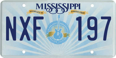 MS license plate NXF197