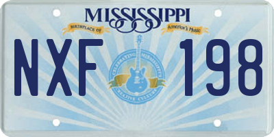 MS license plate NXF198