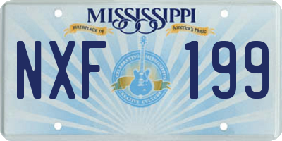MS license plate NXF199