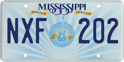 MS license plate NXF202