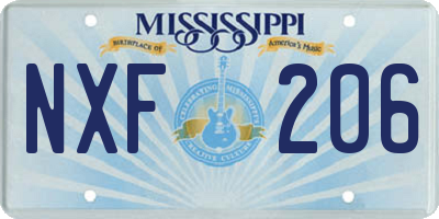 MS license plate NXF206