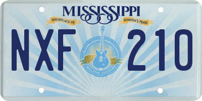 MS license plate NXF210
