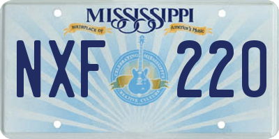 MS license plate NXF220