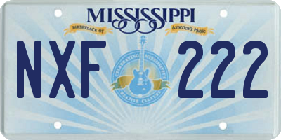MS license plate NXF222