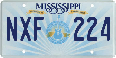 MS license plate NXF224