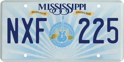 MS license plate NXF225