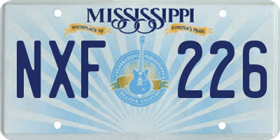 MS license plate NXF226