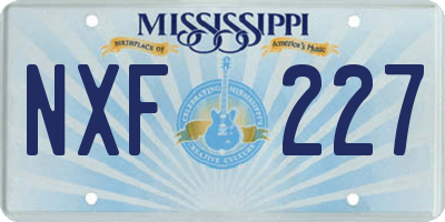 MS license plate NXF227