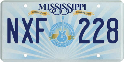 MS license plate NXF228