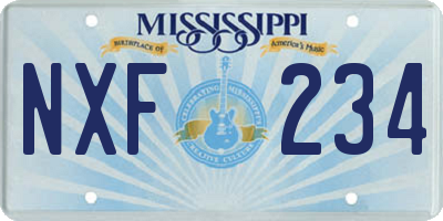 MS license plate NXF234
