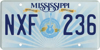 MS license plate NXF236