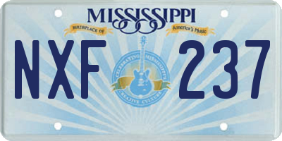 MS license plate NXF237