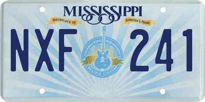 MS license plate NXF241