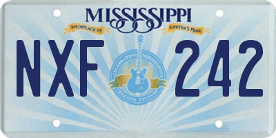 MS license plate NXF242